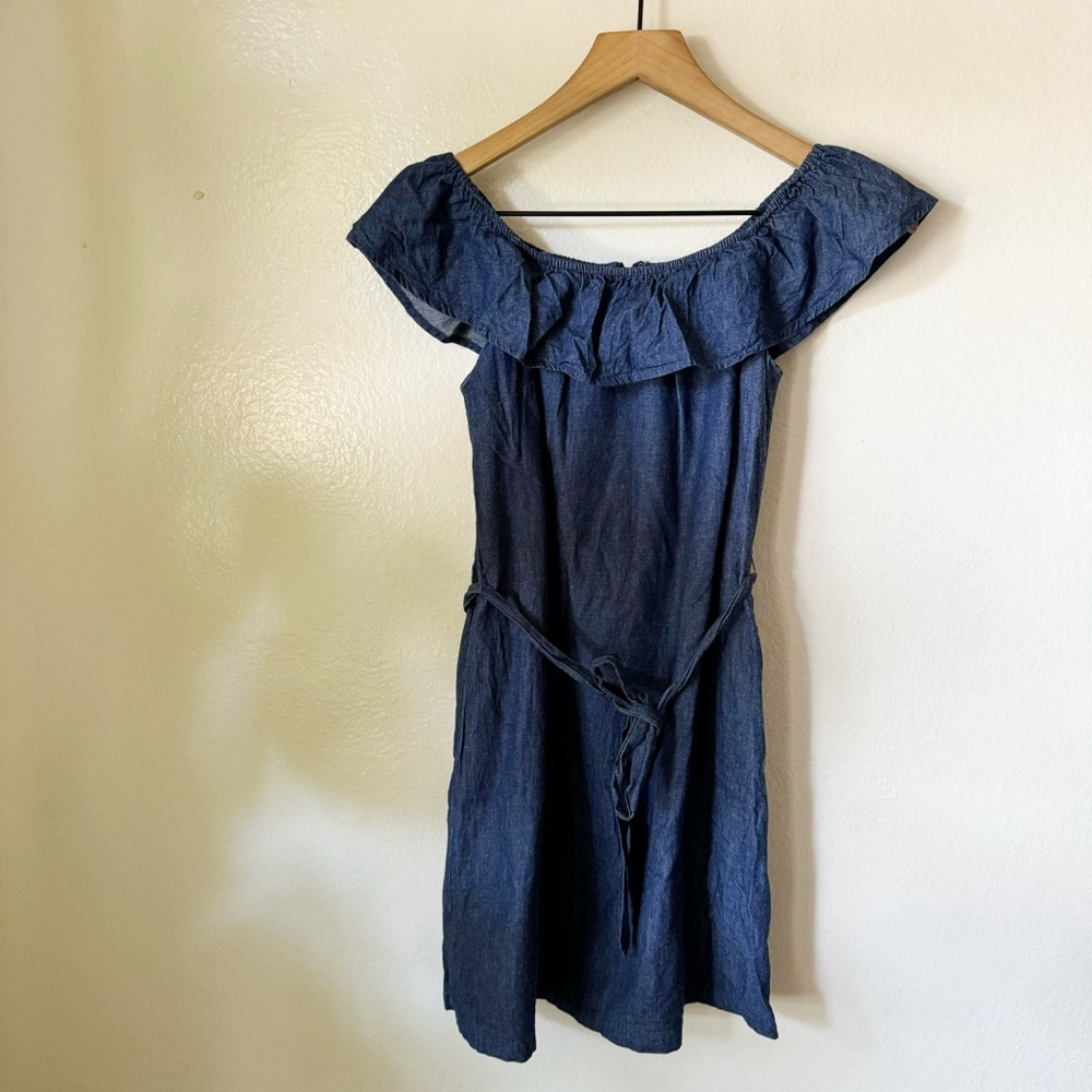 ModCloth | Lightweight Denim Off The Shoulder Dress